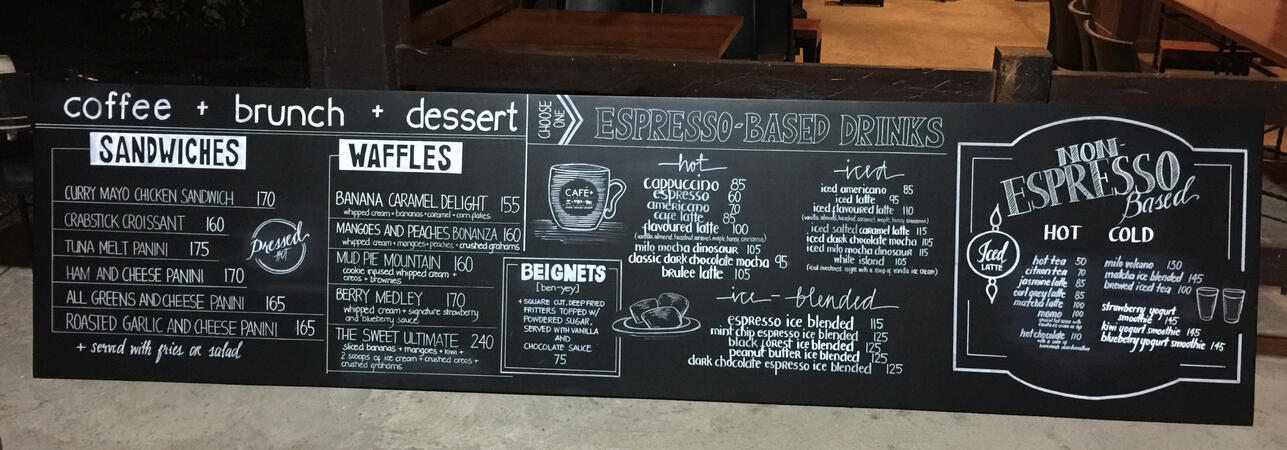 Cafe+ 10ft. Menu board