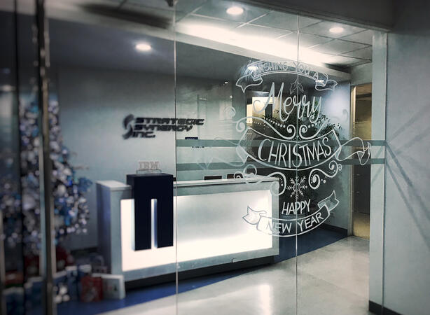 Christmas & New Year Sign Glass Art